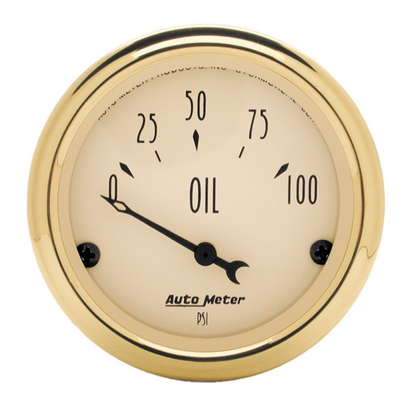 2-1/16" OIL PRESSURE, 0-100 PSI, GOLDEN OLDIES